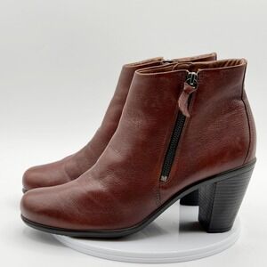 ECCO Shape 35‎ Leather Ankle Boots Size 9 / 40 Womens Brown